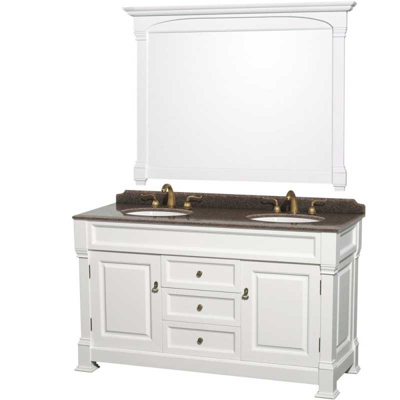 Wyndham Collection Andover 60" Traditional Bathroom Double Vanity Set - White WC-TD60-WHT 2