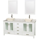 Wyndham Collection Lucy 72" Double Bathroom Vanity Set with Vessel Sinks - White WC-MS015-72-WHT-OVER 6