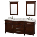 Wyndham Collection Berkeley 72" Double Bathroom Vanity - Dark Chestnut WC-1717-72-DBL-CDK 5