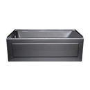 Lyons Industries Linear 5 ft. Left Drain Heated Soaking Tub in Silver Metallic