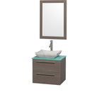 Wyndham Collection Amare 24" Wall-Mounted Bathroom Vanity Set with Vessel Sink - Gray Oak WC-R4100-24-GROAK 7