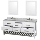 Wyndham Collection Natalie 72" Double Bathroom Vanity - White WC-2111-72-DBL-VAN-WHT 2