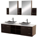 Wyndham Collection Avara 72" Wall-Mounted Double Bathroom Vanity Set - Espresso WC-WHE007-SH-72-ESP 3