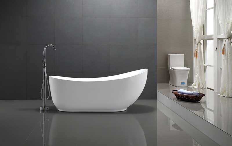 Anzzi Talyah Series 5.92 ft. Freestanding Bathtub in White FT-AZ090 2