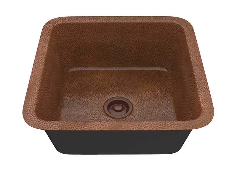 Anzzi Isle Drop-in Handmade Copper 19 in. 0-Hole Single Bowl Kitchen Sink in Hammered Antique Copper K-AZ262