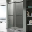 Anzzi Kahn Series 60 in. x 76 in. Frameless Sliding Shower Door with Horizontal Handle in Matte Black SD-FRLS05802MB