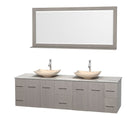 Wyndham Collection Centra 80" Double Bathroom Vanity Set for Vessel Sinks - Gray Oak WC-WHE009-80-DBL-VAN-GRO 3