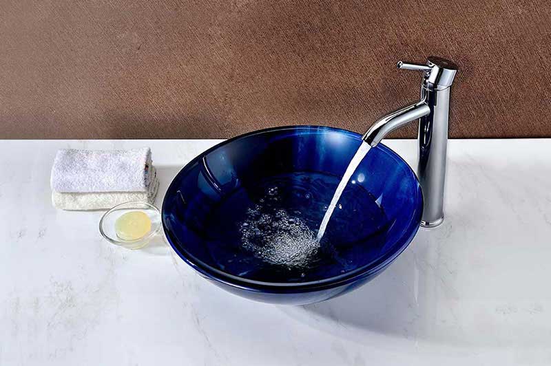 Anzzi Meno Series Deco-Glass Vessel Sink in Lustrous Blue 2