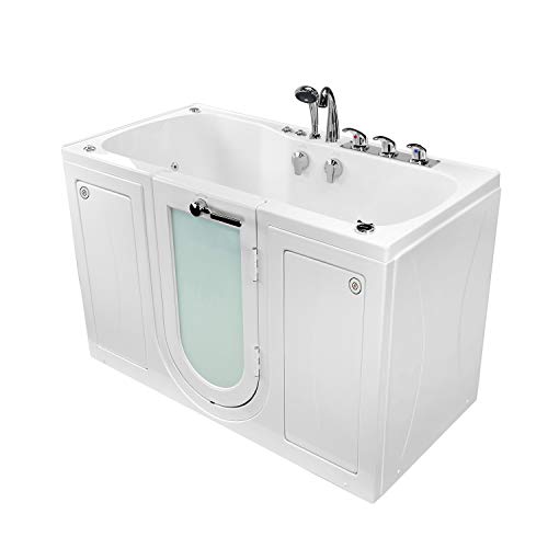 Ella's Bubbles O2SA3260DH-HB-R Tub4Two Air and Hydro Massage Acrylic Walk-in Tub with Heated Seat, Right Outward Swing Door, Ella 5pc. Fast-Fill Faucet, Dual 2" Drains, 32" x 60" x 42", White
