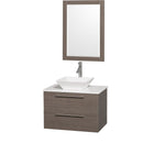 Wyndham Collection Amare 30" Wall-Mounted Bathroom Vanity Set with Vessel Sink - Gray Oak WC-R4100-30-GROAK 2