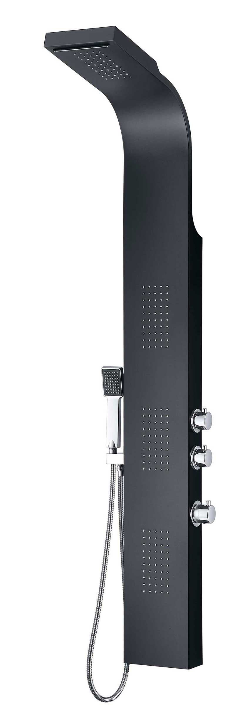 Anzzi LEVEL Series 66 in. Full Body Shower Panel System with Heavy Rain Shower and Spray Wand in Black