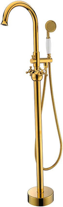 Anzzi Bridal 3-Handle Claw Foot Tub Faucet with Hand Shower in Gold FS-AZ0061RG