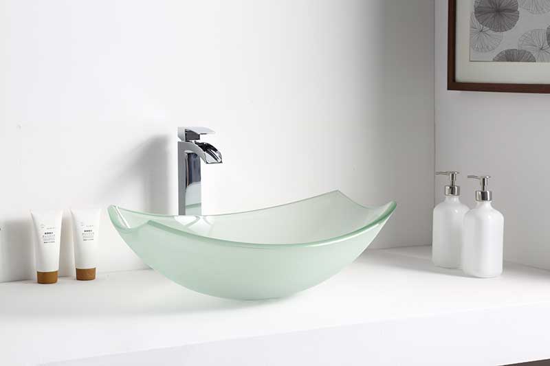 Anzzi Magician Series Deco-Glass Vessel Sink in Lustrous Frosted LS-AZ8127 3