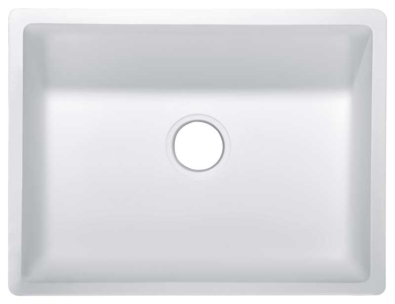 Anzzi Roine Farmhouse Reversible Apron Front Solid Surface 24 in. Single Basin Kitchen Sink in White K-AZ221-1A 2