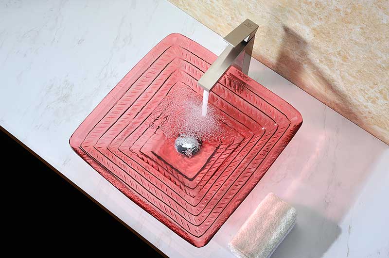 Anzzi Nono Series Deco-Glass Vessel Sink in Lustrous Translucent Red LS-AZ8110 3