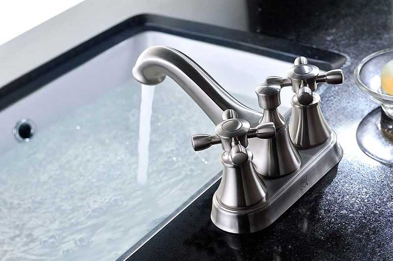 Anzzi Major Series 2-Handle Bathroom Sink Faucet in Brushed Nickel 6