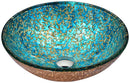 Anzzi Makata Series Vessel Sink in Gold/Cyan Mix LS-AZ8211