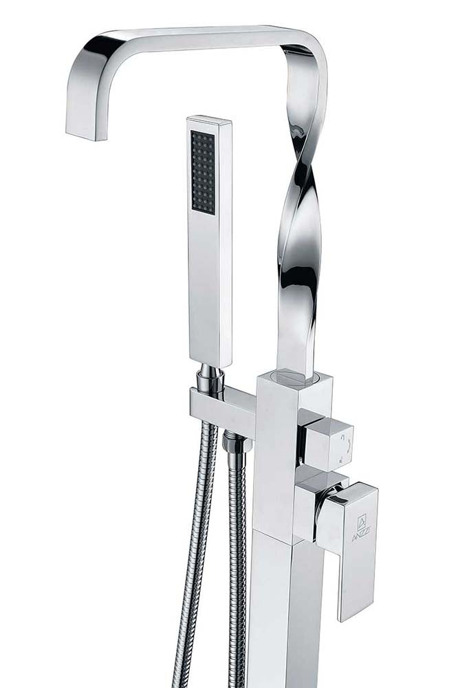 Anzzi Yosemite 2-Handle Claw Foot Tub Faucet with Hand Shower in Polished Chrome FS-AZ0050CH 9
