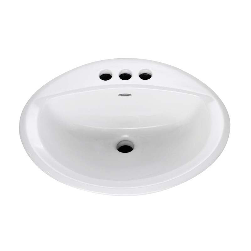 American Standard 0476.028.020 Aqualyn Self-Rimming Drop-in Bathroom Sink in White