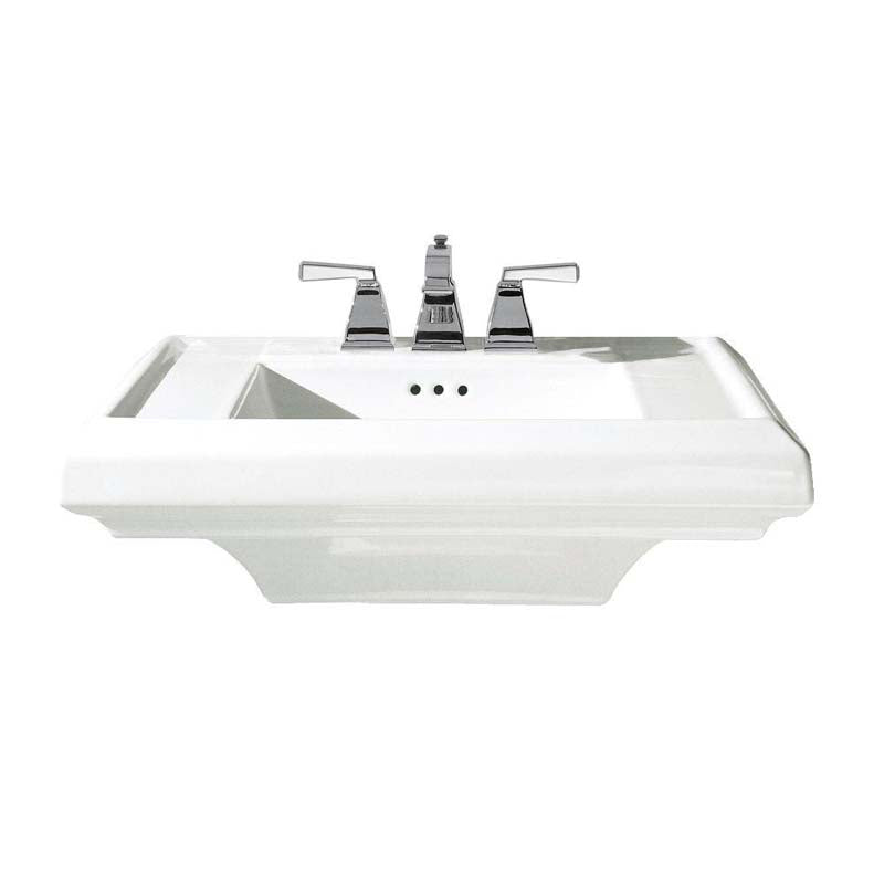 American Standard 0790.004.020 Town Square Pedestal Sink Basin with Faucet Spacing in White