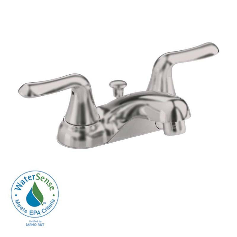 American Standard 2275.500.295 Colony Soft 4" 2-Handle Low-Arc Bathroom Faucet in Satin Nickel with Pop-up Drain