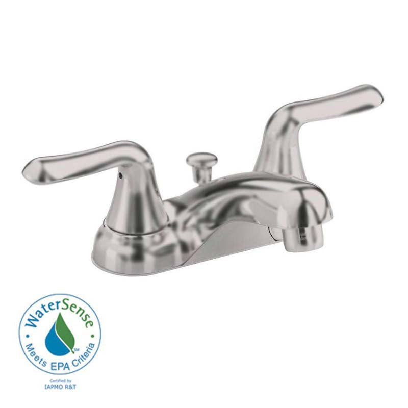 American Standard 2275.509.295 Colony Soft 4" 2-Handle Low-Arc Bathroom Faucet in Satin Nickel with Speed Connect Drain