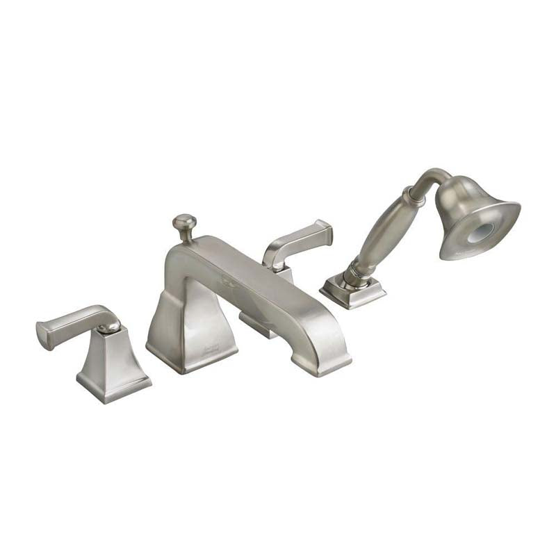 American Standard 2555.921.295 Town Square 2-Handle Deck Mount Tub Filler in Satin Nickel with Personal Shower
