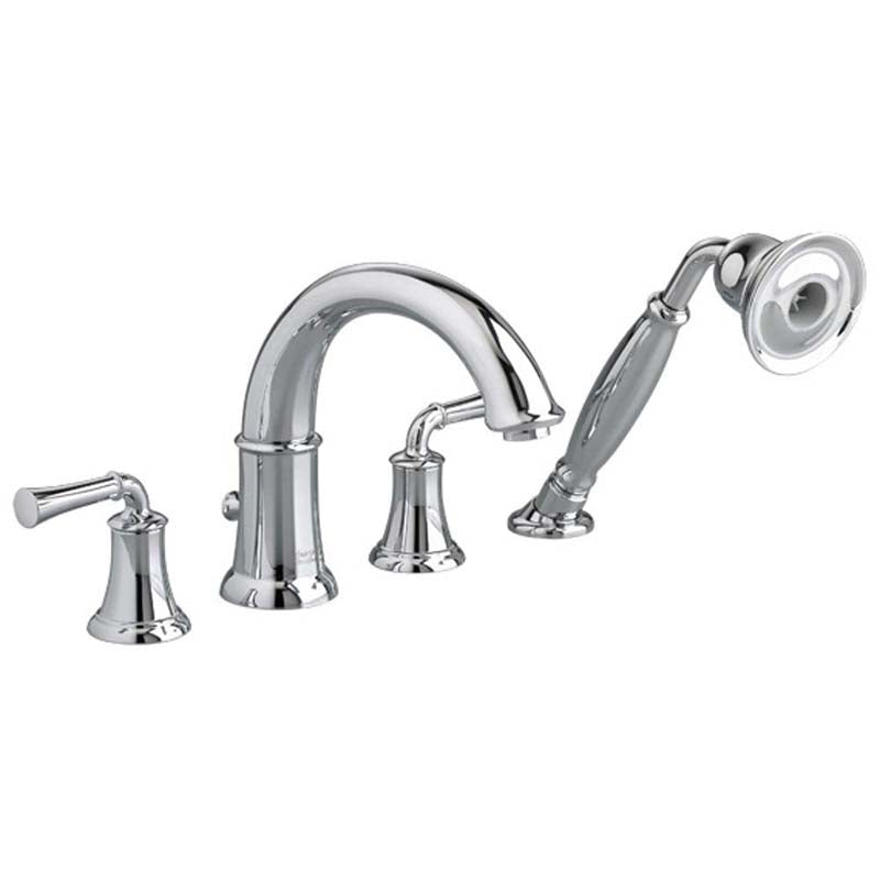 American Standard 7420.901.002 Portsmouth Deck-Mount Tub Filler with Personal Shower, Lever Handles in Polished Chrome