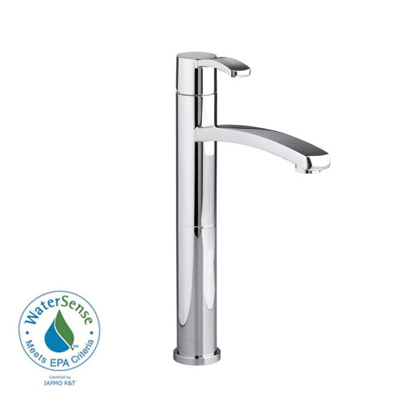American Standard 7430.151.002 Berwick Single Hole 1-Handle Low-Arc Bathroom Vessel Faucet Less Drain in Polished Chrome