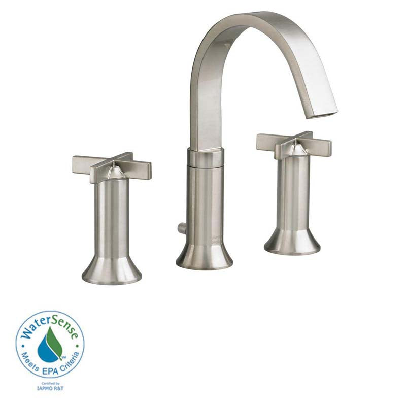 American Standard 7430.821.295 Berwick Widespread 2-Handle High-Arc Bathroom Faucet in Satin Nickel 