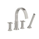 American Standard 7430.921.295 Berwick Cross 2-Handle Deck-Mount Roman Tub Faucet in Satin Nickel