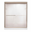 American Standard AM00390.434.006 Euro Frameless Bypass Shower Door in Brushed-Nickel Finish with Bistro Glass