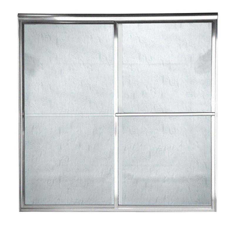American Standard AM00770.422.213 Prestige Framed Bypass Door in Silver Finish with Rain Glass