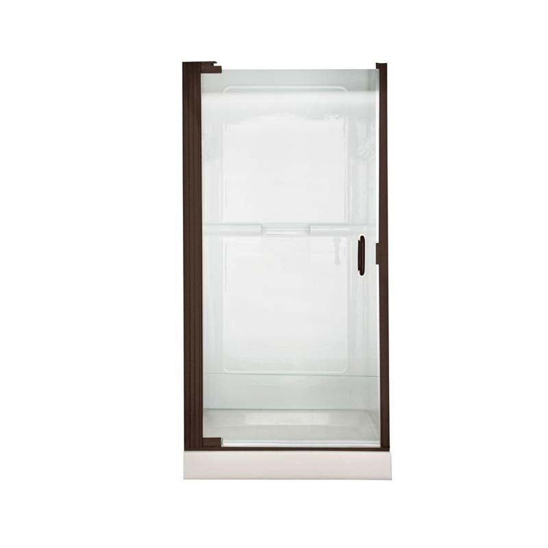 American Standard AM0301D.400.224 Euro Frameless Cont Hinge Pivot Shower Door in Oil-Rubbed Bronze Finish with Clear Glass