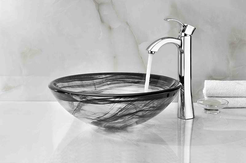 Anzzi Verabue Series Vessel Sink with Pop-Up Drain in Slumber Wisp N49 6