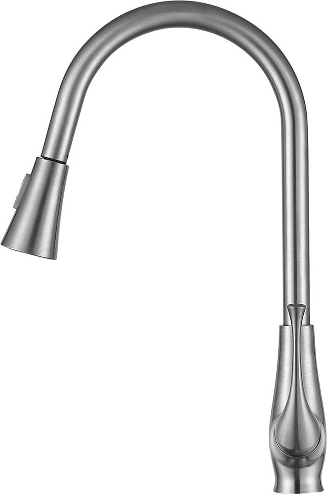 Anzzi Meadow Single-Handle Pull-Out Sprayer Kitchen Faucet in Brushed Nickel KF-AZ217BN 2