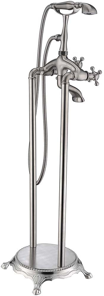 Anzzi Tugela 3-Handle Claw Foot Tub Faucet with Hand Shower in Brushed Nickel FS-AZ0052BN 19