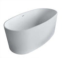 Roccia 61.4 in. One Piece Anzzi Stone Freestanding Bathtub in White