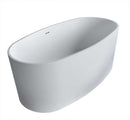 Anzzi Bellentin 5.1 ft. Solid Surface Center Drain Freestanding Bathtub in Matte White FT-AZ8416
