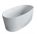 Anzzi Roccia 5.1 ft. Man-Made Stone Freestanding Non-Whirlpool Bathtub in Matte White and Kase Series Faucet in Chrome 2
