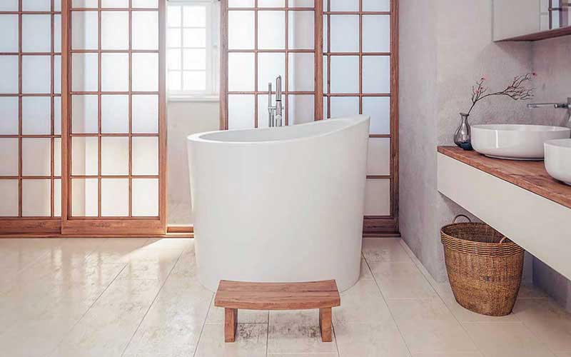 Aquatica True Ofuro Mini Freestanding Stone Japanese Soaking Bathtub 2