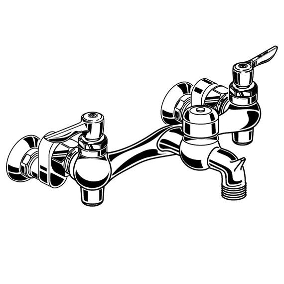 American Standard Service Wall Mounted Bathroom Faucet with Double Lever Handles
