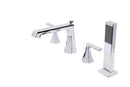 Anzzi Shine Series 2-Handle Roman Bathtub Faucet with Shower Wand in Polished Chrome