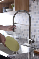 Anzzi Apollo Single Handle Pull-Down Sprayer Kitchen Faucet in Brushed Nickel KF-AZ188BN 6