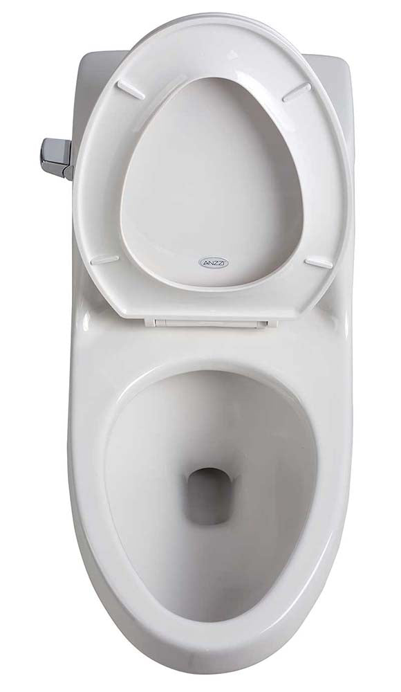 Anzzi Zeus 1-piece 1.28 GPF Single Flush Elongated Toilet in White T1-AZ058 6