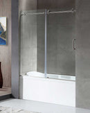 Anzzi Don Series 60 in. x 62 in. Frameless Sliding Tub Door in Brushed Nickel SD-AZ17-01BN