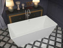 Anzzi Fomaia 4.9 ft. Man-Made Stone Center Drain Freestanding Bathtub in Matte White BS-S03 2