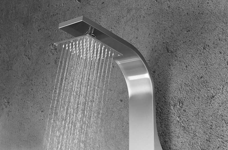 Anzzi Sans 40 in. Full Body Shower Panel with Heavy Rain Shower and Spray Wand in Brushed Steel SP-AZ077 6