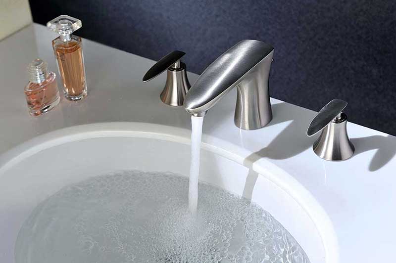 Anzzi Chord Series 2-Handle Bathroom Sink Faucet in Brushed Nickel 3