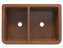 Anzzi Moesia Farmhouse Handmade Copper 33 in. 60/40 Double Bowl Kitchen Sink with Floral Design in Polished Antique Copper SK-010 7